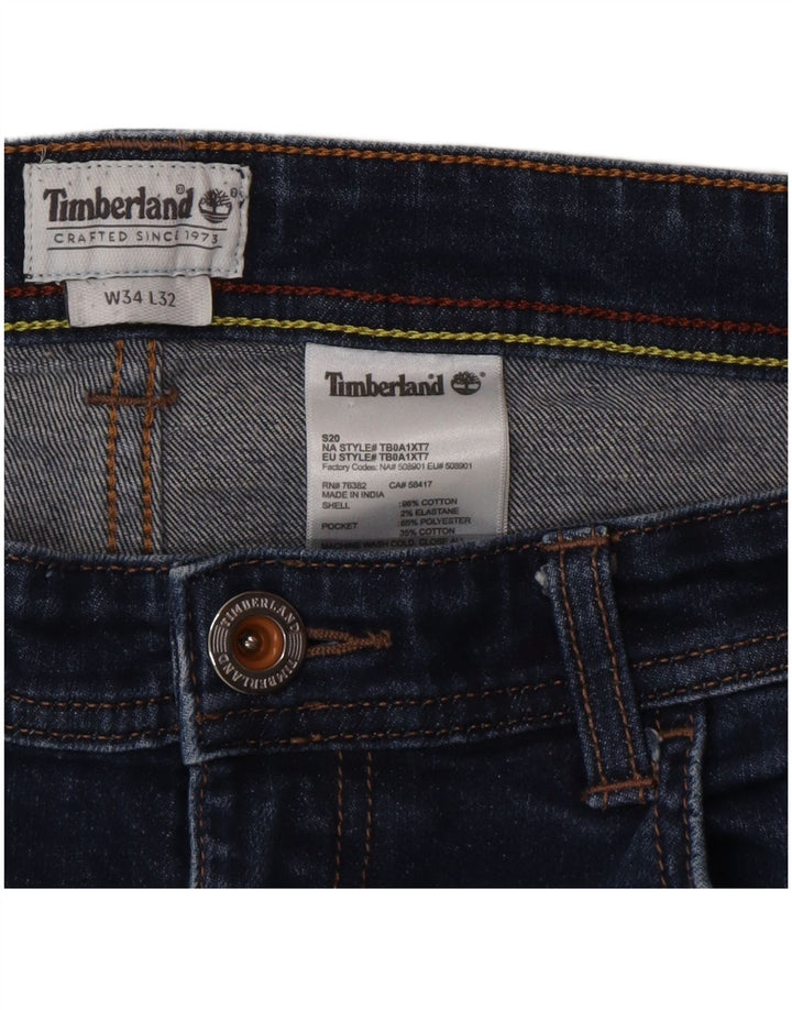 Timberland Herren Slim Jeans W34 L32 Blaue Baumwolle