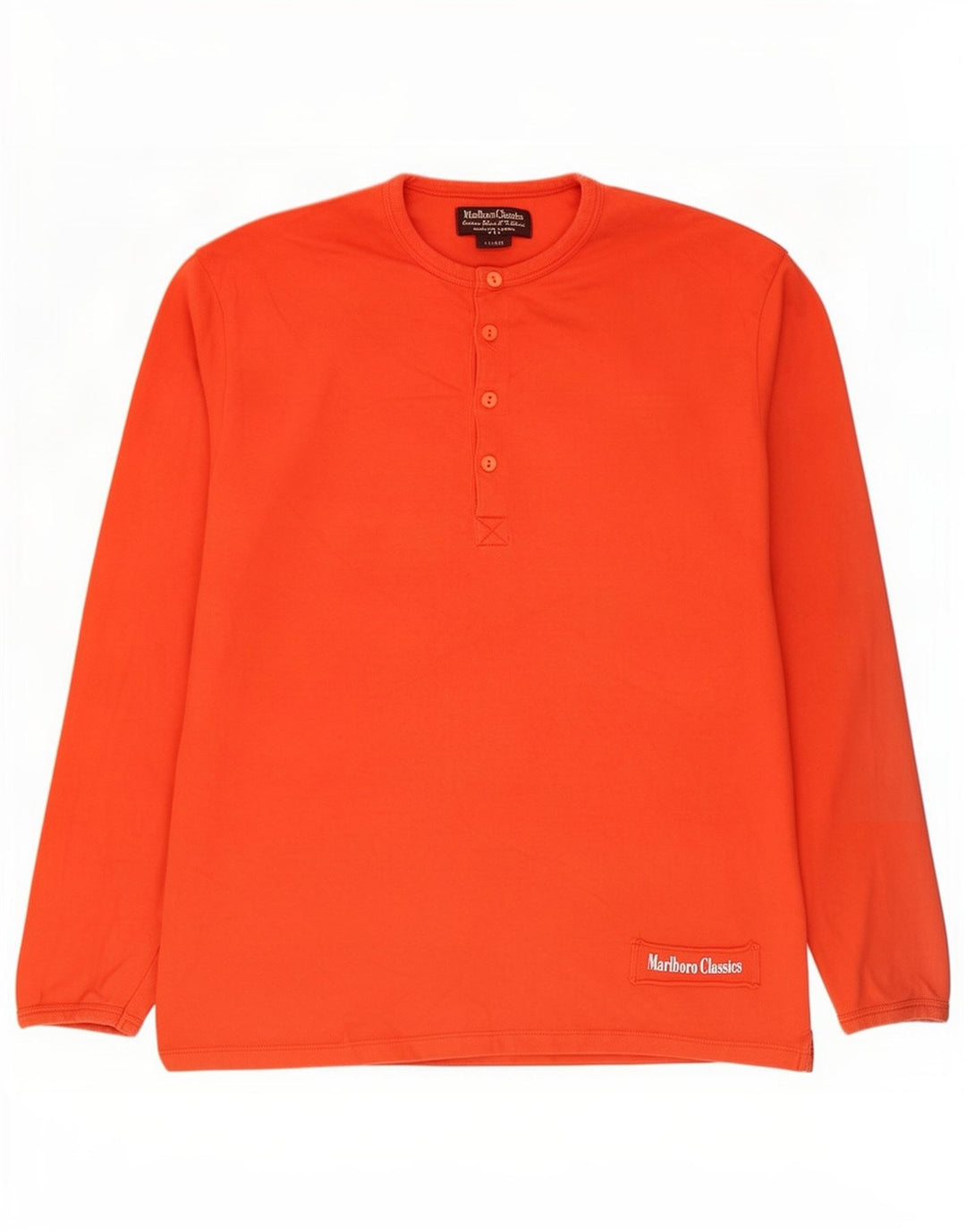 Marlboro Classics Herren Top Langarm XL Orange Baumwolle