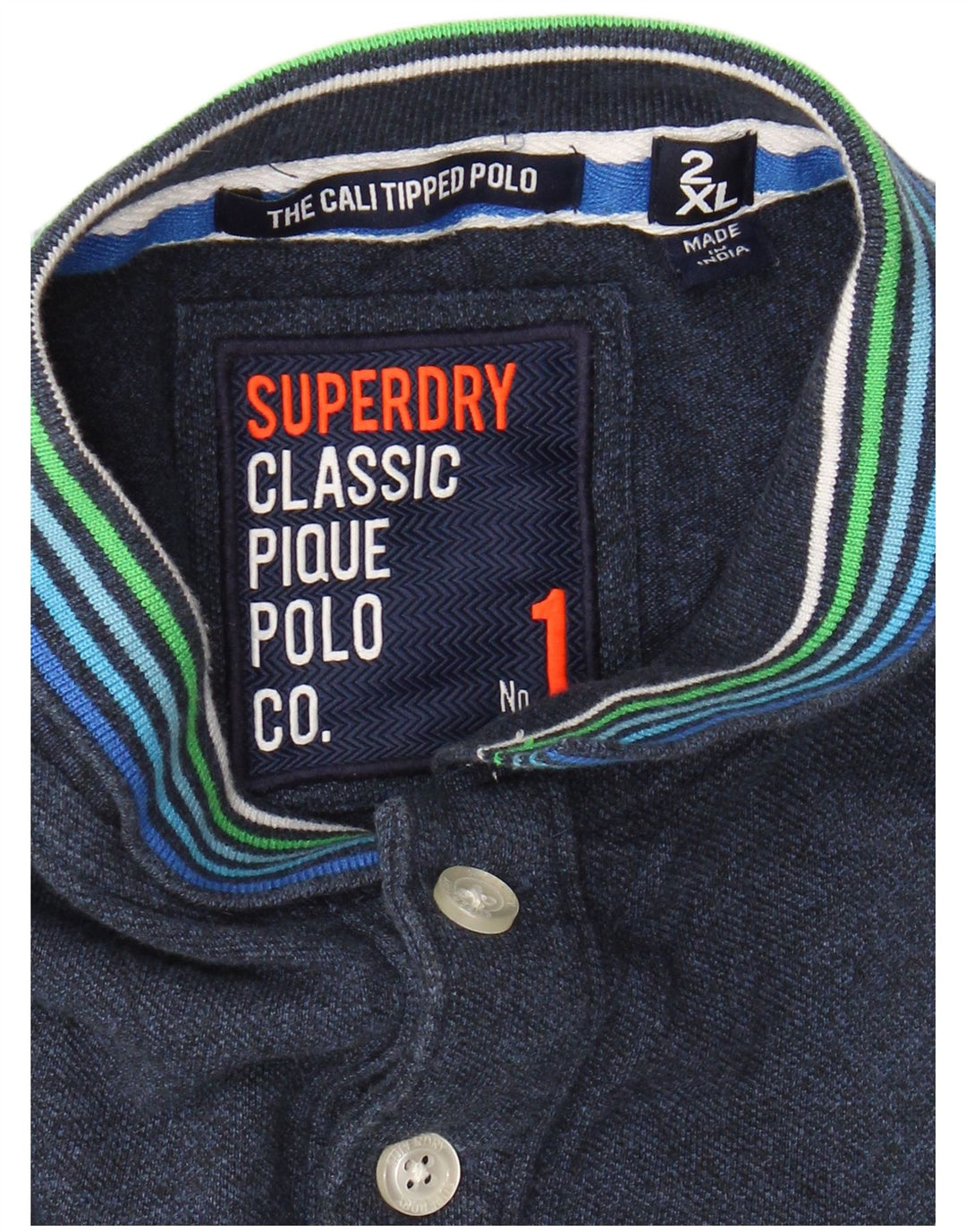 SUPERDRY Herren-Poloshirt mit Grafik, 2XL, Marineblau