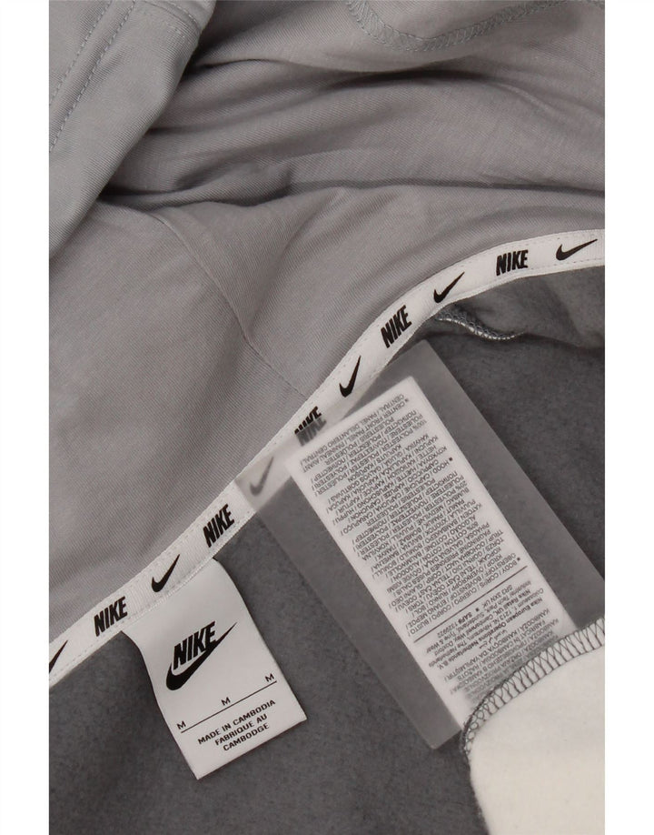 Nike Herren-Kapuzenpullover mit grafischem Reißverschluss und mittelgrauer Colourblock-Baumwolle