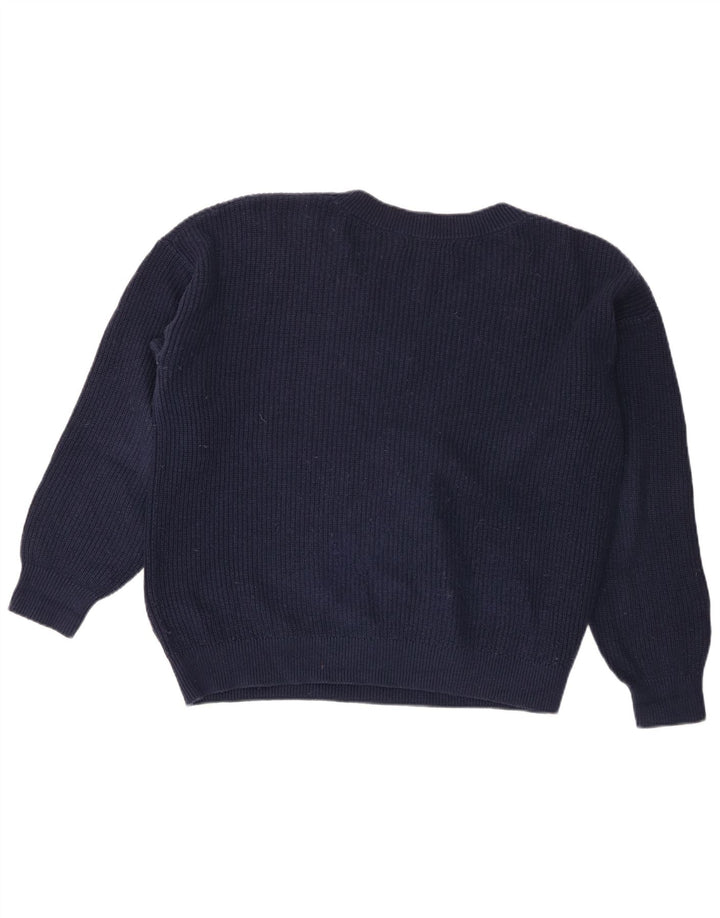Marks & Spencer Damen Pullover mit bauchfreiem V-Ausschnitt, Gr. 14, mittleres Marineblau