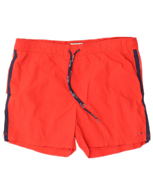 Tommy Hilfiger Herren Badeshorts mit Grafik, Größe L, Rot