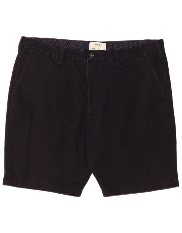 Marks & Spencer Herren Chinoshorts W38 XL Marineblau Baumwolle