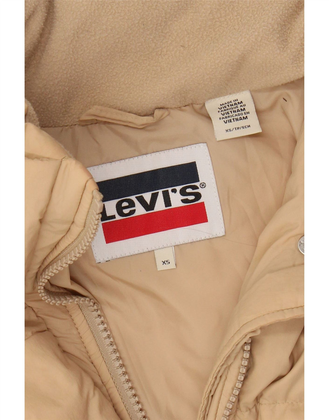 LEVI'S Damen Übergroße wattierte Jacke UK 6 XS Beige Polyamid