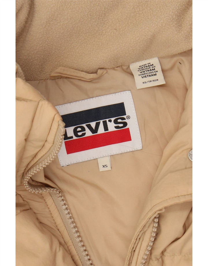LEVI'S Damen Übergroße wattierte Jacke UK 6 XS Beige Polyamid
