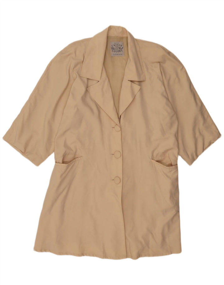 Benetton Damen Übergroßes Longline-Cardigan-Oberteil IT 44 Mittelbeige