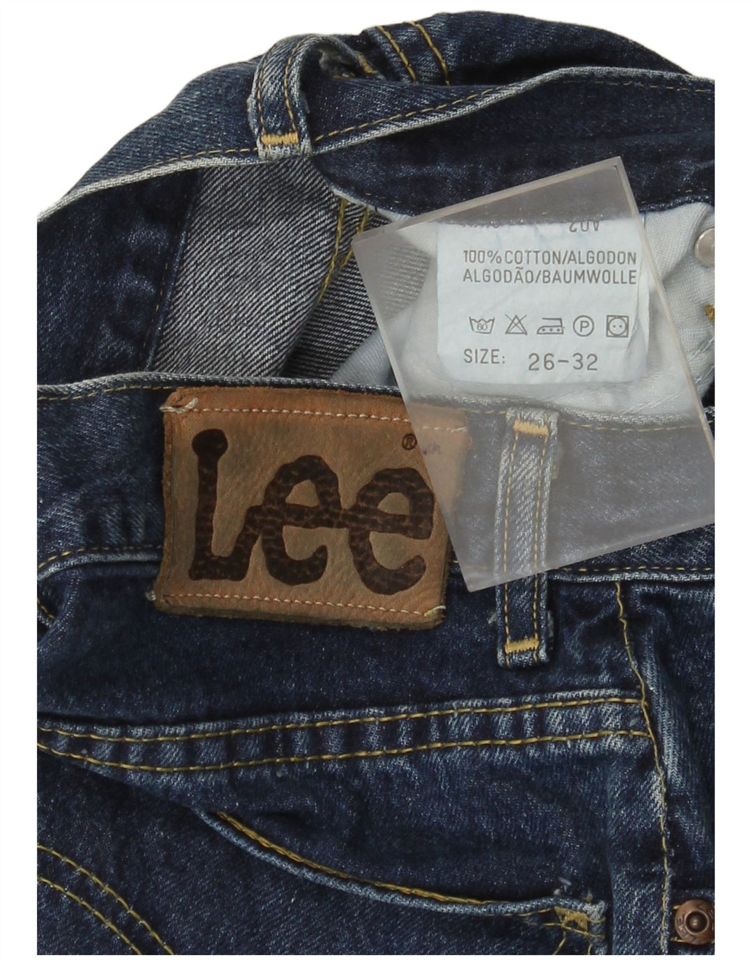 Lee Damen Schlagjeans W26 L32 Blaue Baumwolle