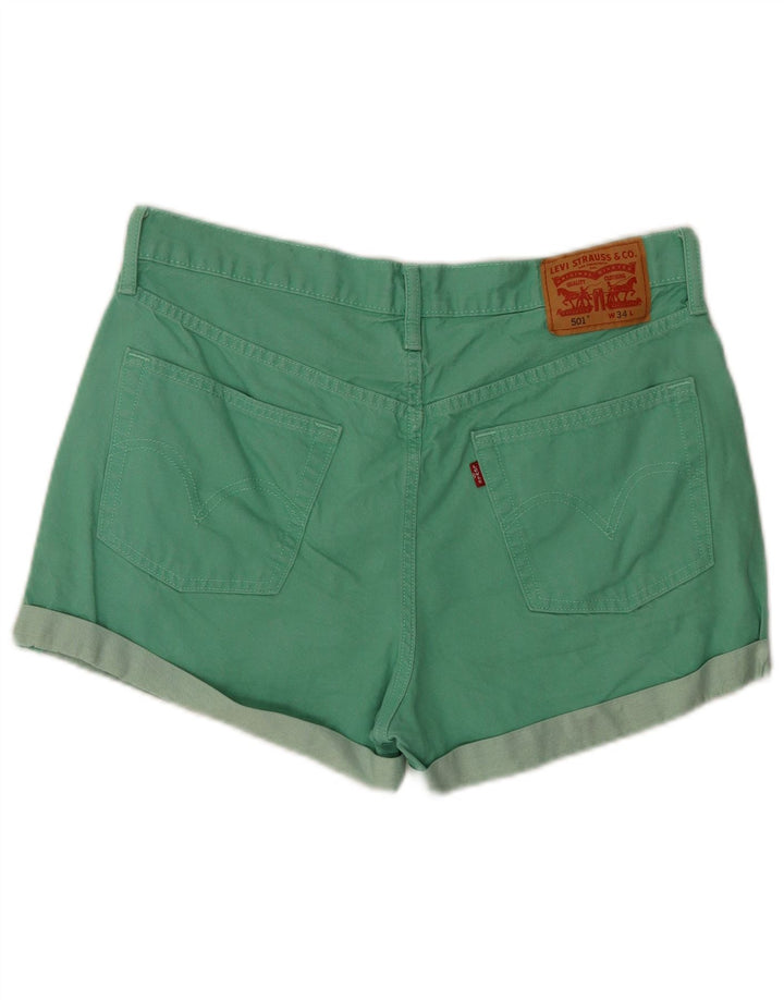 Levi's Damen 501 Denim Shorts W34 Große grüne Baumwolle