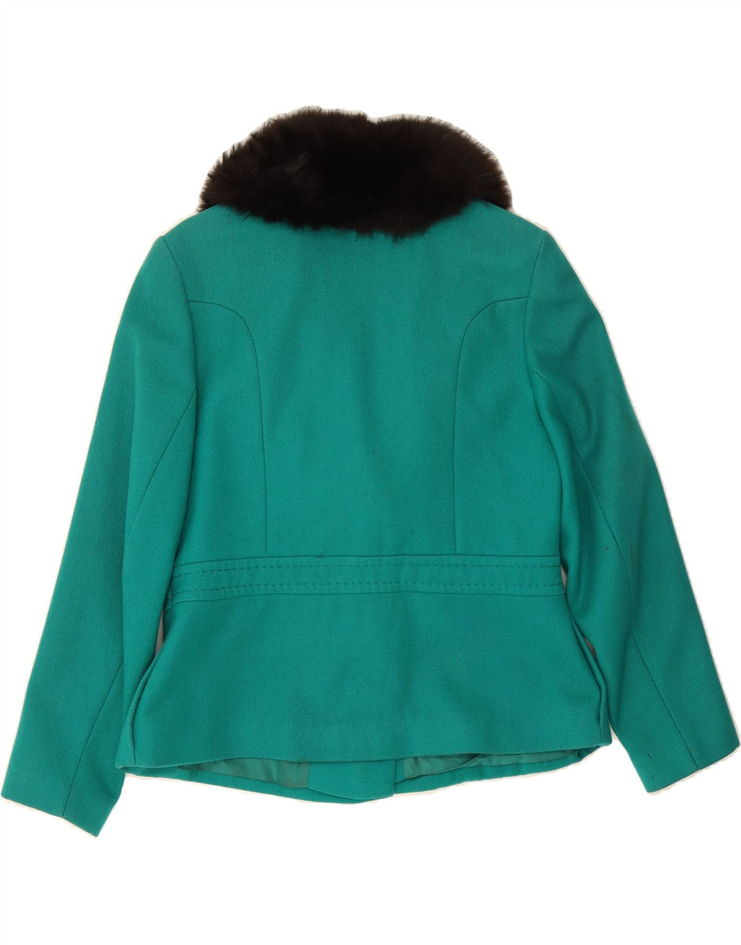VINTAGE Womens 2 Button 3 Button Blazer Jacket UK 12 Medium Turquoise Wool Vintage Vintage and Second-Hand Vintage from Messina Hembry 