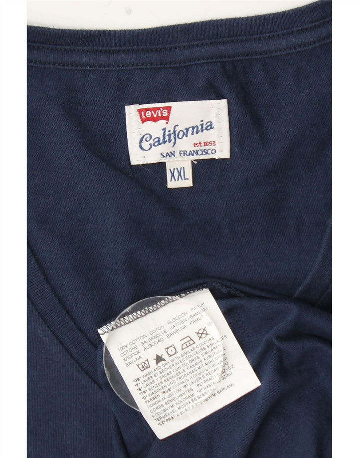 LEVI'S Herren T-Shirt Top 2XL Marineblau Baumwolle