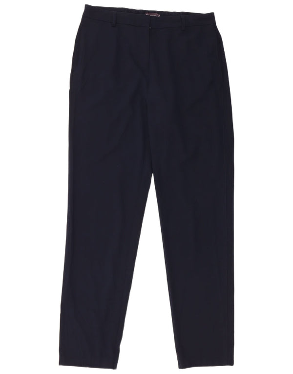 Marks & Spencer Damen-Chinohose mit hoher Taille, UK 14, Größe L W34 L32, Marineblau B