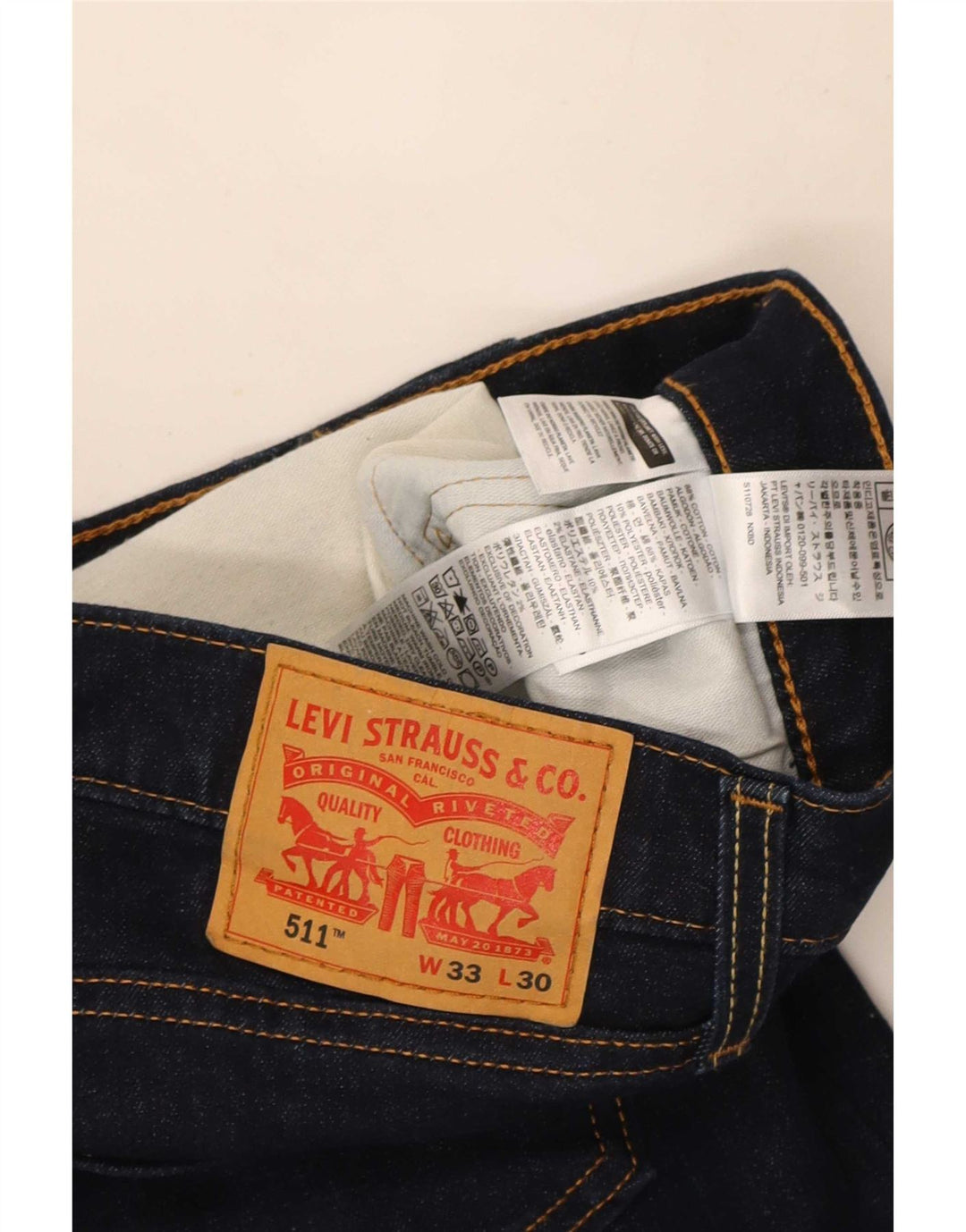 Levi's Herren 511 Slim Jeans W33 L30 Marineblaue Baumwolle