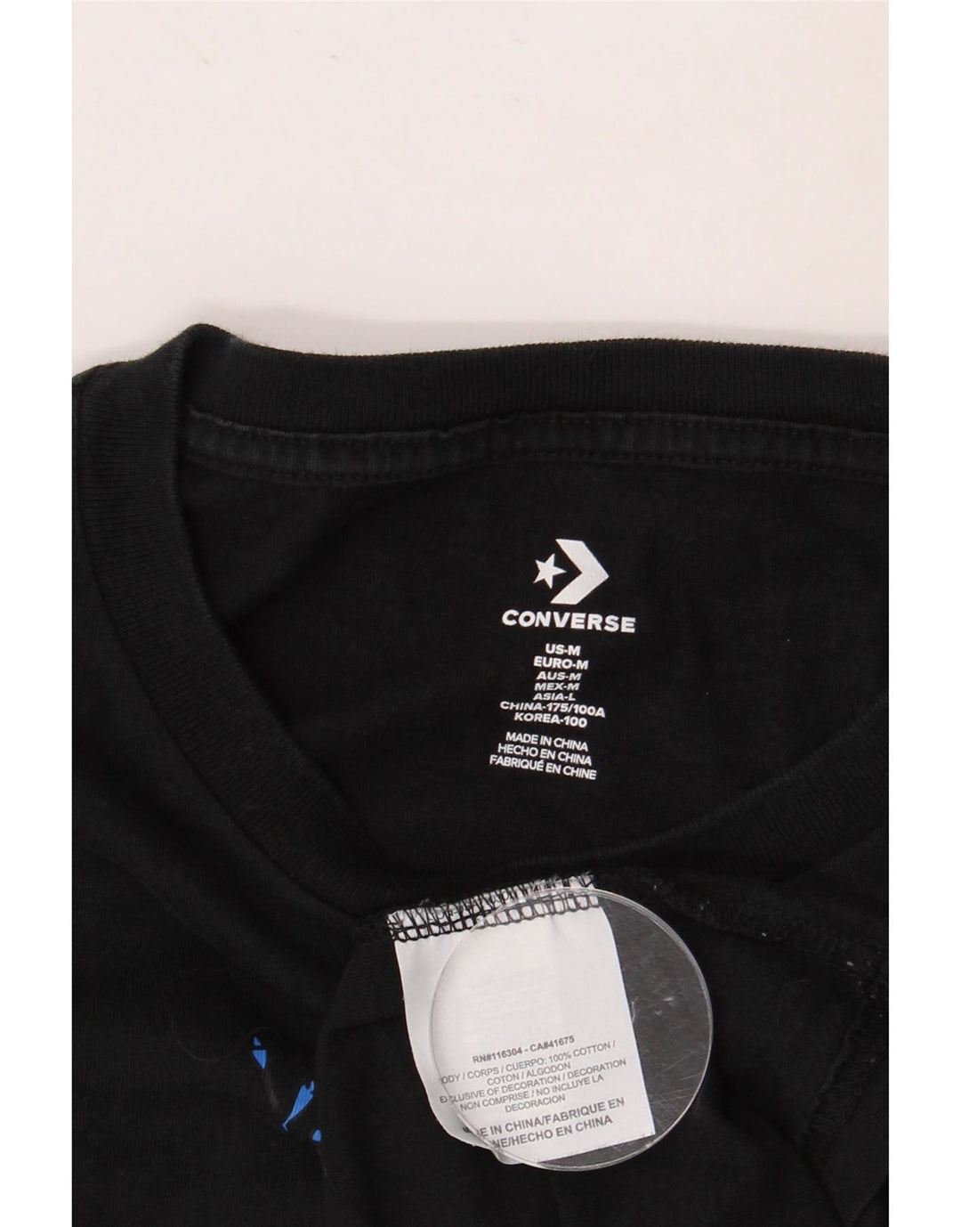 CONVERSE Herren Grafik-T-Shirt-Oberteil aus mittelschwarzer, geblümter Baumwolle