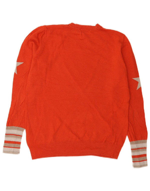 MINT VELVET Damen-Pullover mit grafischem Rundhalsausschnitt, Gr. 6, XS, orange gestreift