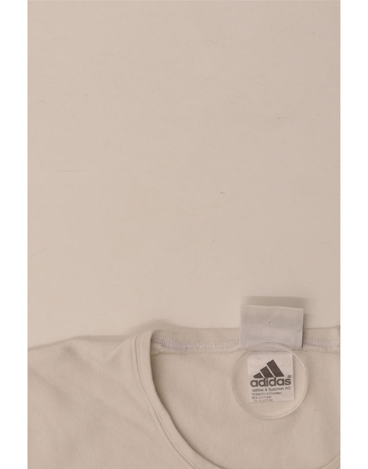 ADIDAS Womens T-Shirt Top UK 12 Medium White Cotton
