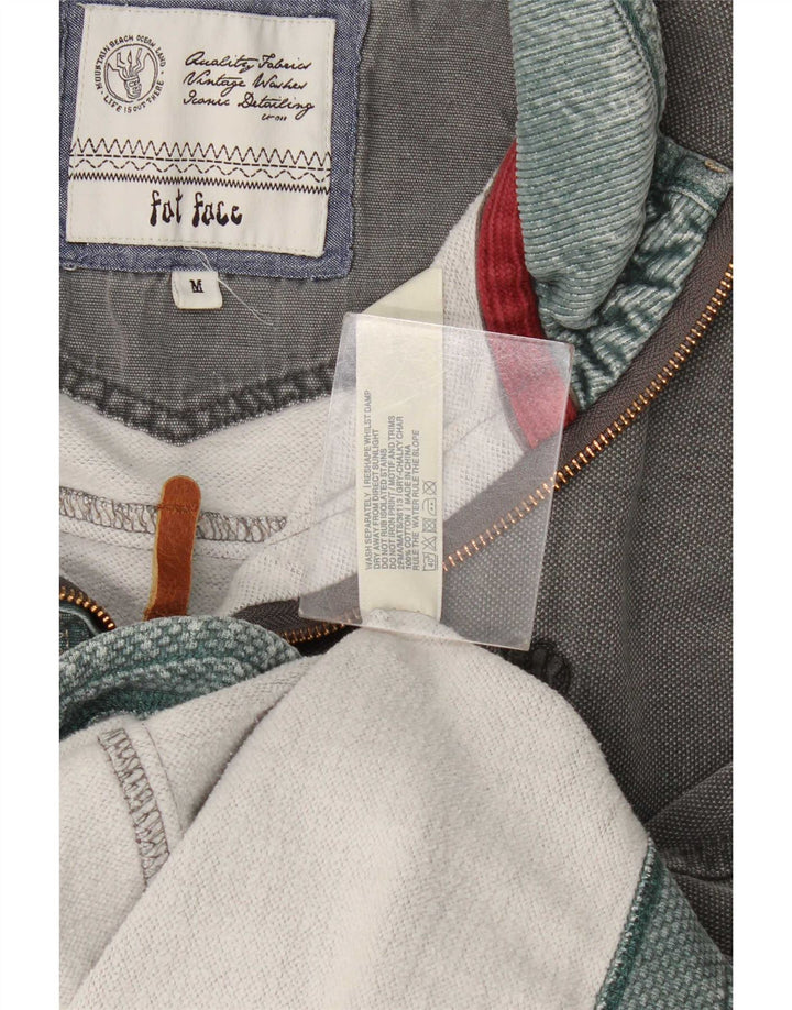 Fat Face Herren-Sweatshirt mit Reißverschluss am Hals, mittelgraue Baumwolle