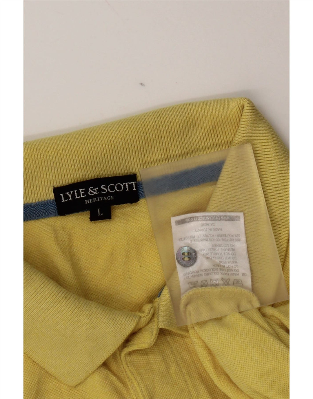 Lyle & Scott Herren-Poloshirt, groß, gelbe Baumwolle
