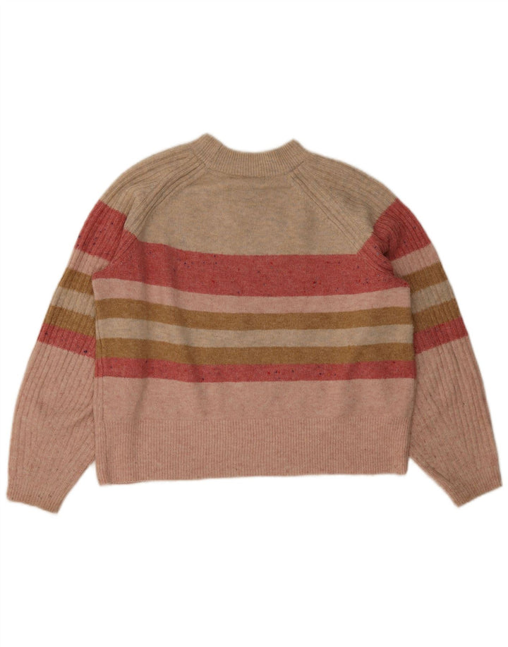 Marks & Spencer Damen-Pullover mit Rundhalsausschnitt, Gr. 16, Mittelrosa gestreift