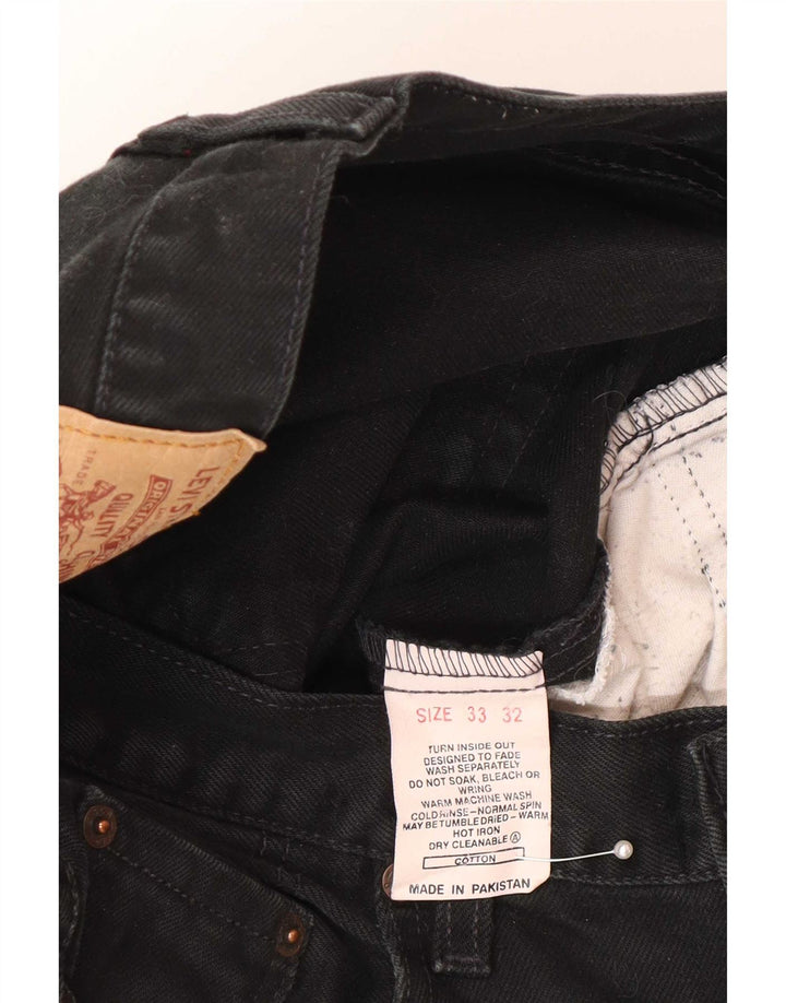 Levi's Herren 504 verkürzte Jeans W33 L26 schwarze Baumwolle