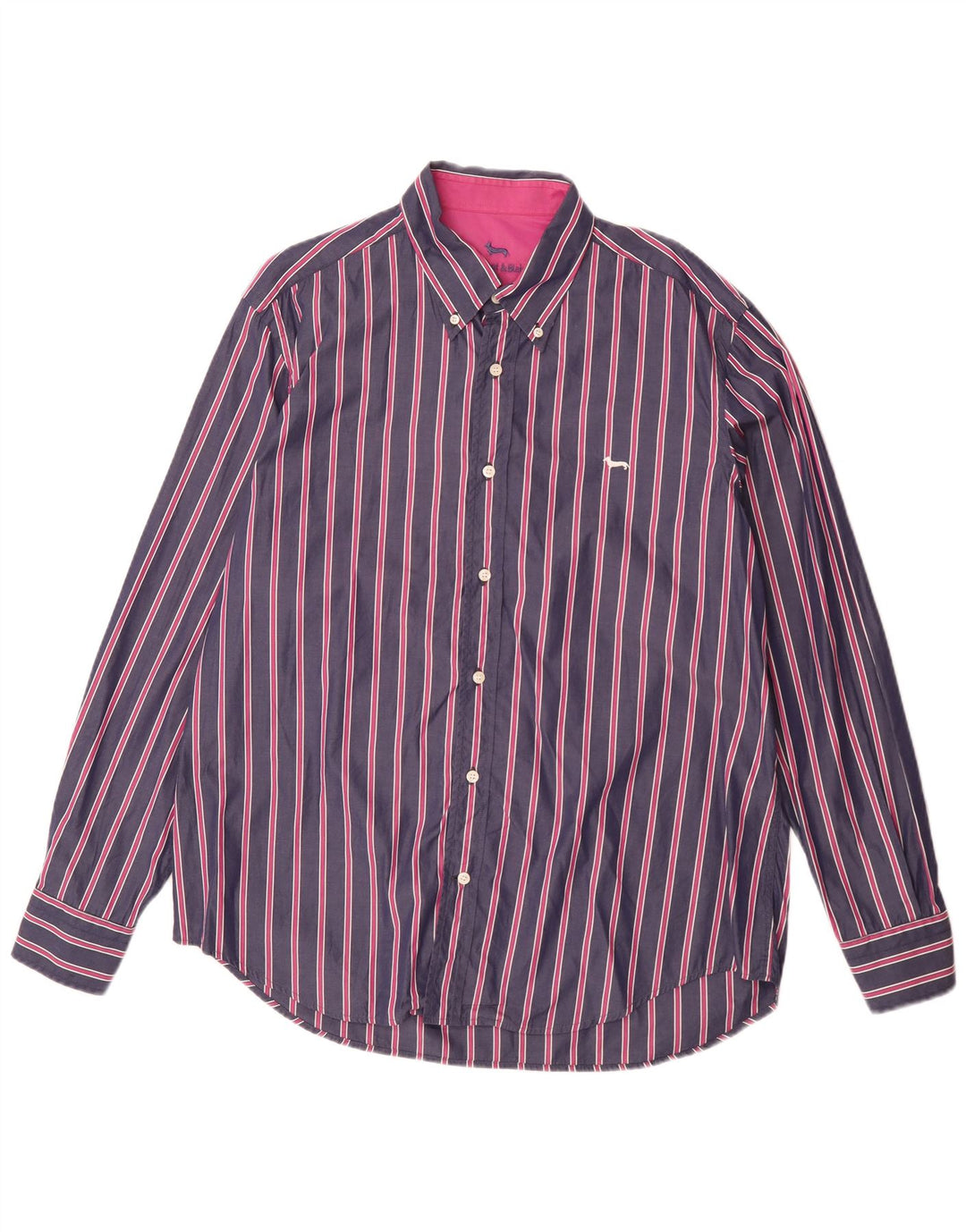 Harmont & Blaine Herrenhemd 2XL Marineblau gestreift aus Baumwolle