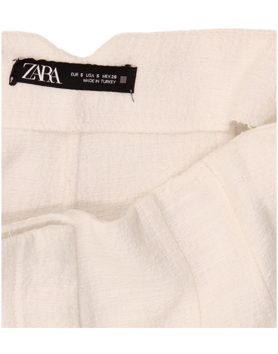 Zara Damen Hotpants mit hoher Taille, Größe S, W26, Weiß