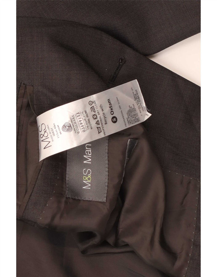 Marks & Spencer Herren-Blazer mit 2 Knöpfen, UK 46, XL, graue Wolle