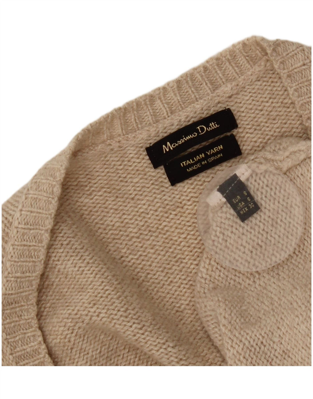 Massimo Dutti Damen-Strickjacke in Übergröße, Gr. 10, Größe S, Beige