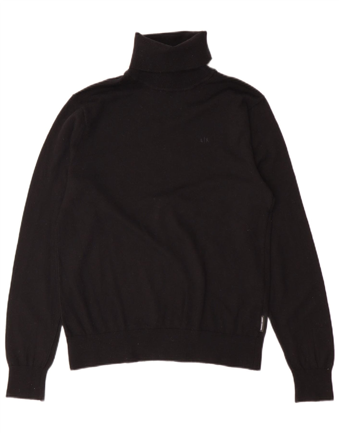 Armani Exchange Herren-Pullover mit Rollkragen, Größe S, schwarze Schurwolle