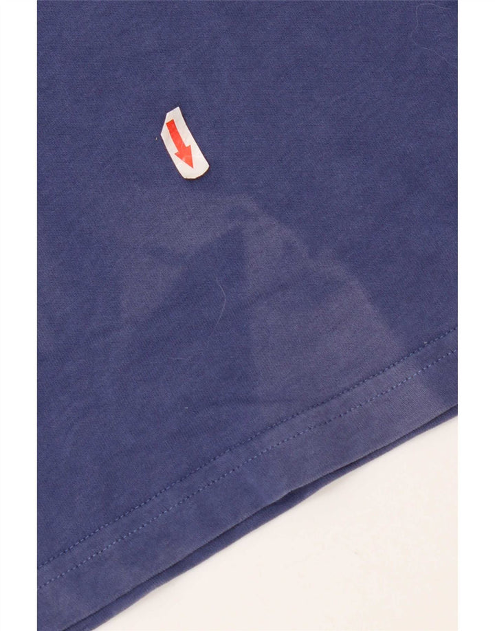 Armani Herren Grafik-T-Shirt-Oberteil aus mittelblauer Baumwolle