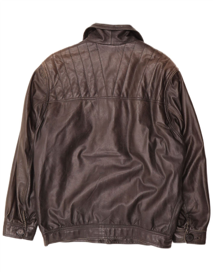 VINTAGE Herren Lederjacke UK 40 Großes schwarzes Leder