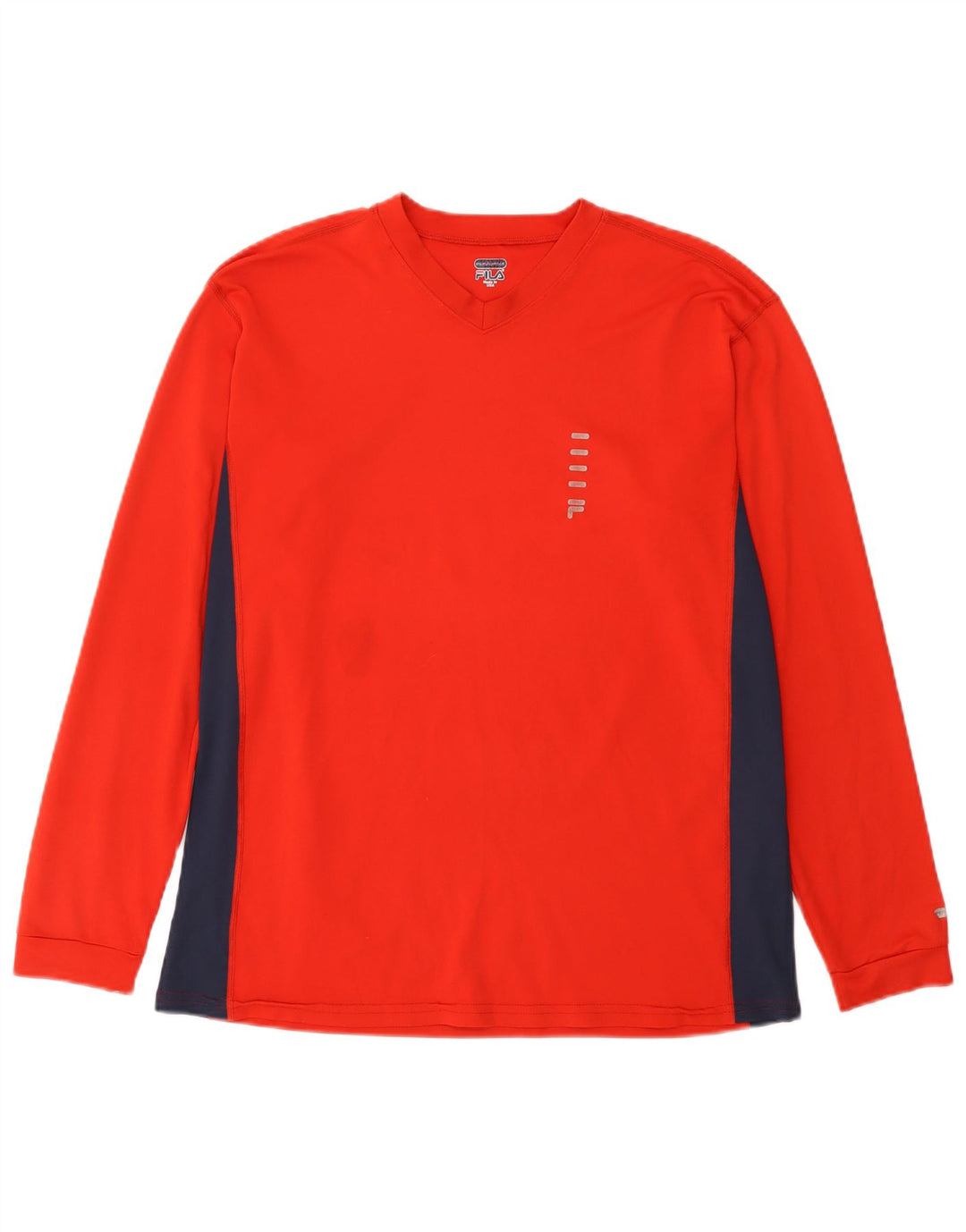 Fila Herren-Oberteil, langärmelig, groß, rot, Farbblock-Polyester