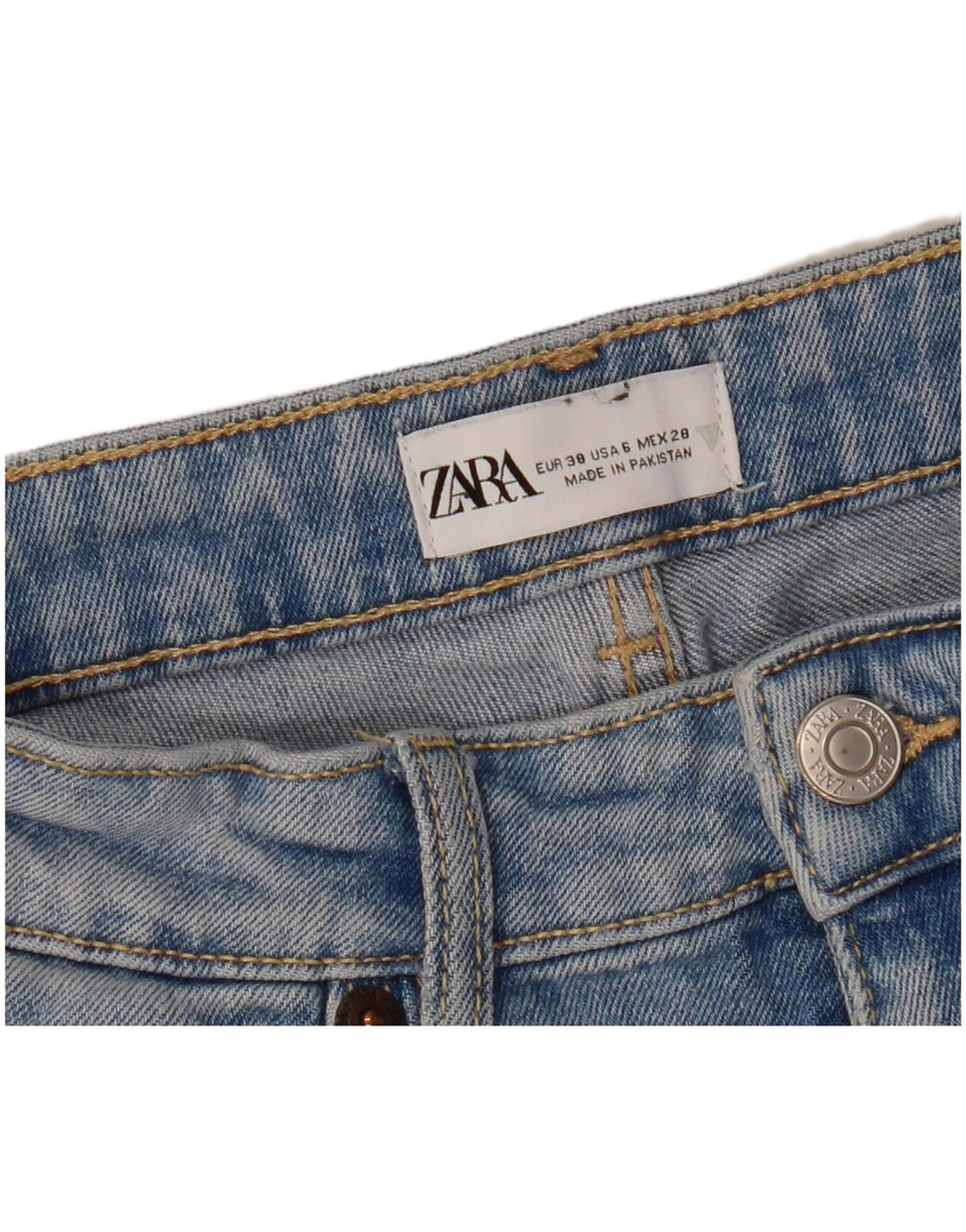 ZARA Damen Bootcut Jeans EU 38 Small W28 L25 Blau