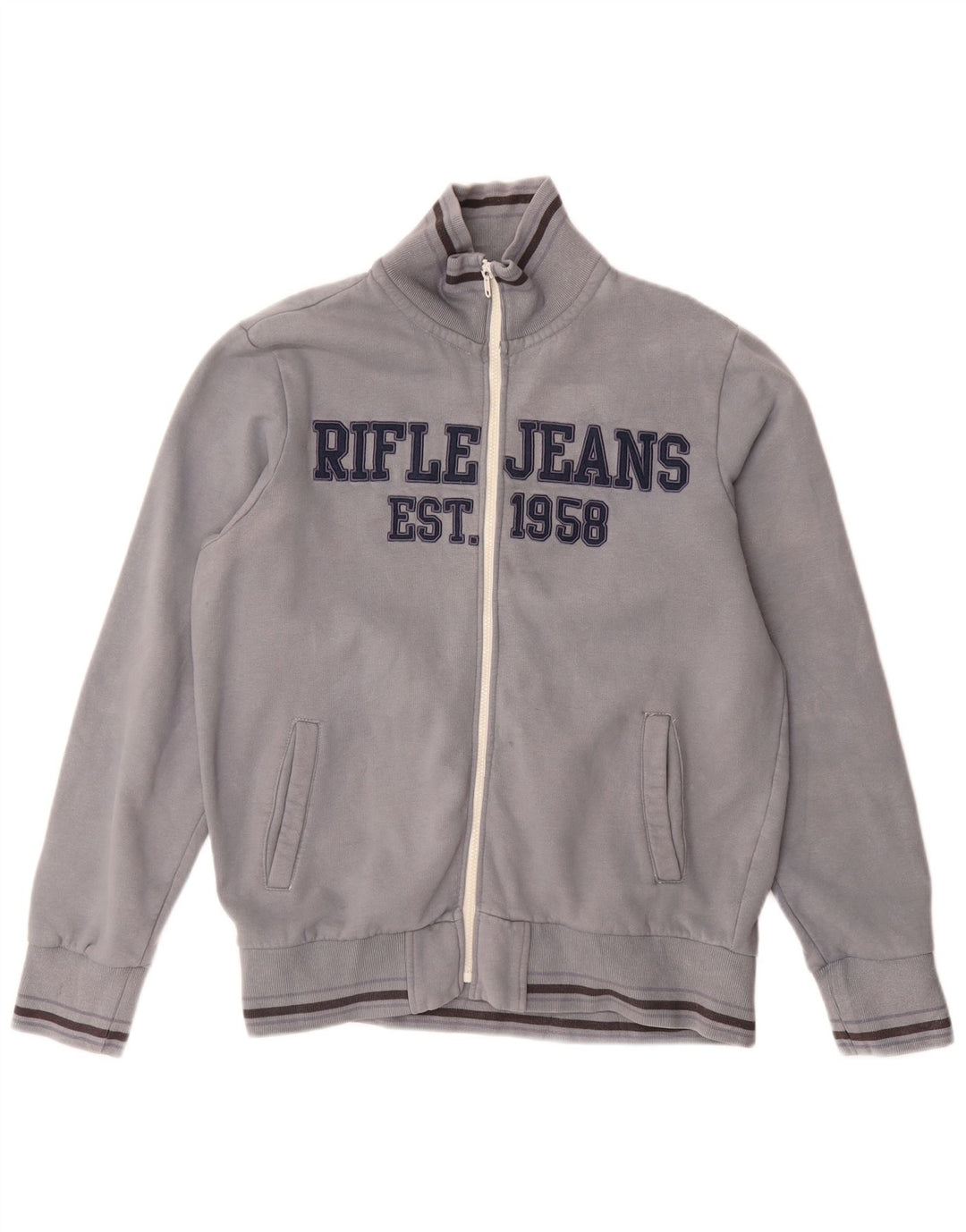 Rifle Herren-Trainingsanzugoberteil mit Grafik, Größe L, grau, Polyester
