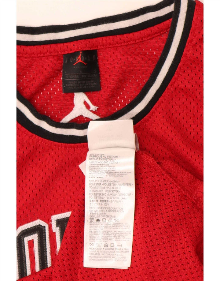 Jordan Jungen-Top mit Grafik, 12–13 Jahre, groß, rotes Polyester