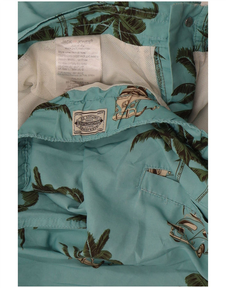 Jack & Jones Herren-Badeshorts, groß, aus Polyester mit blauem Blumenmuster