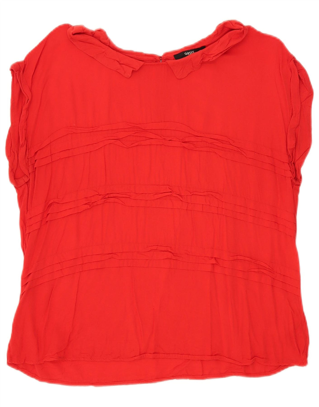 Oasis Damen Bluse Top UK 16 Große rote Viskose