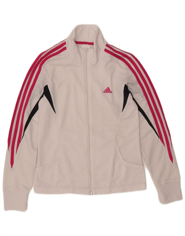 ADIDAS Damen-Trainingsanzug-Top-Jacke, UK 12, Mittelweiß, Farbblock