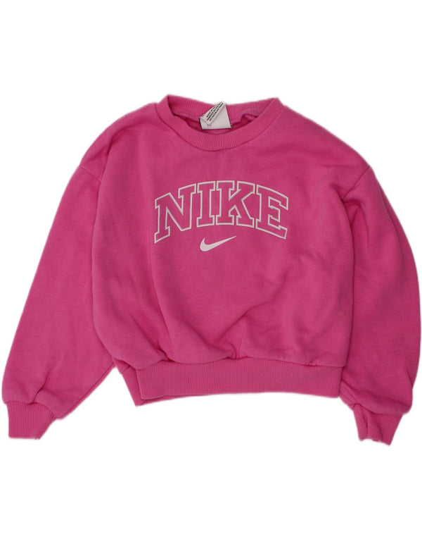 NIKE Mädchen-Sweatshirt mit Grafik, 2–3 Jahre, rosa Baumwolle