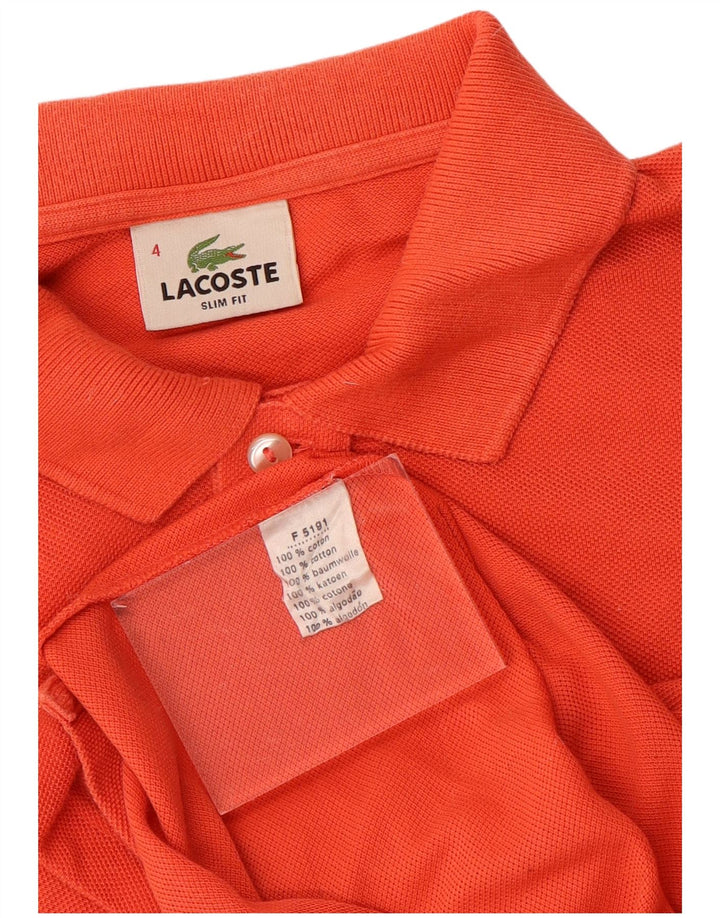 LACOSTE Herren Slim Fit Poloshirt Größe 4 Mittelorange Baumwolle