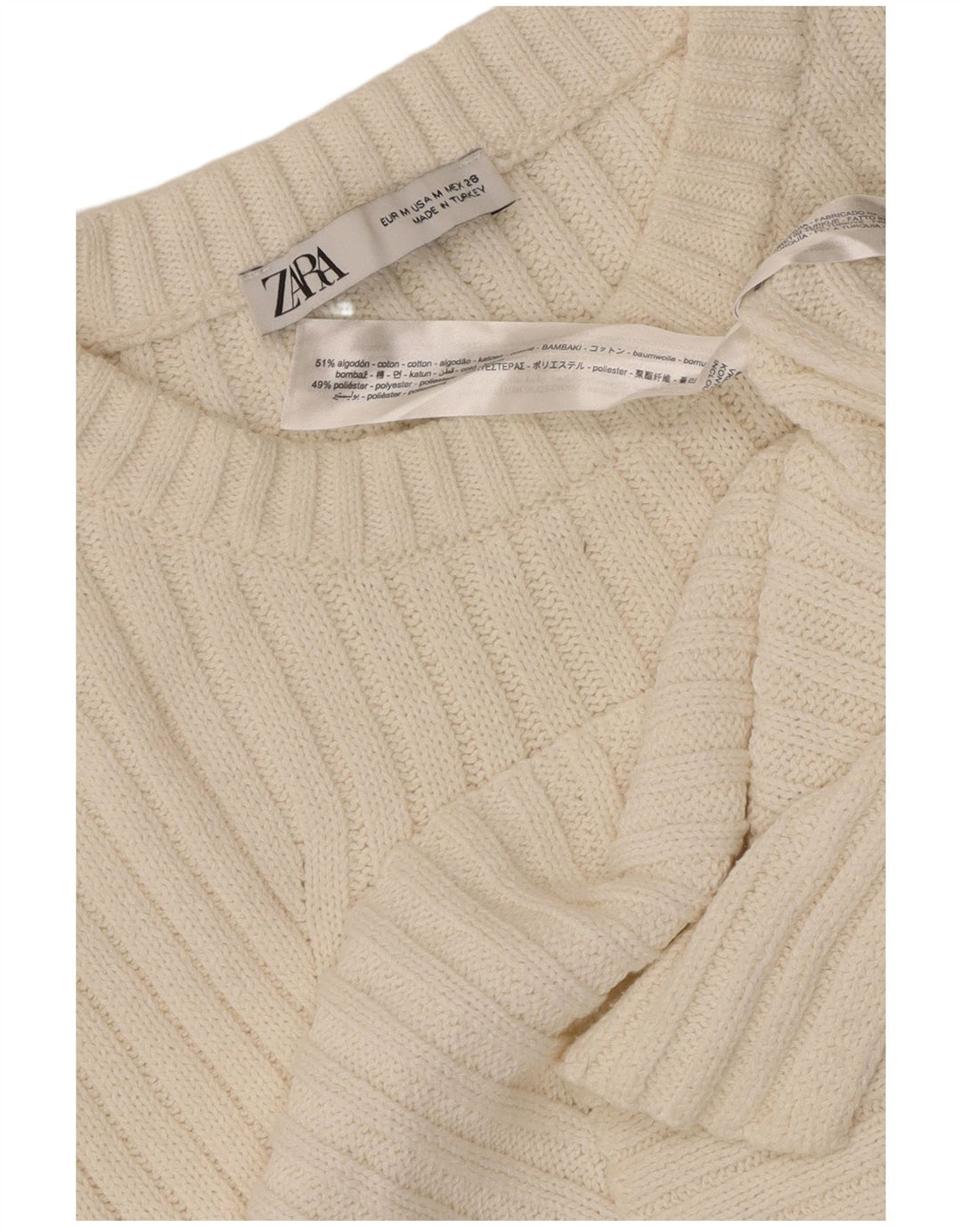 Zara Damen Weste Tank Top UK 12 Mittelweiße Baumwolle