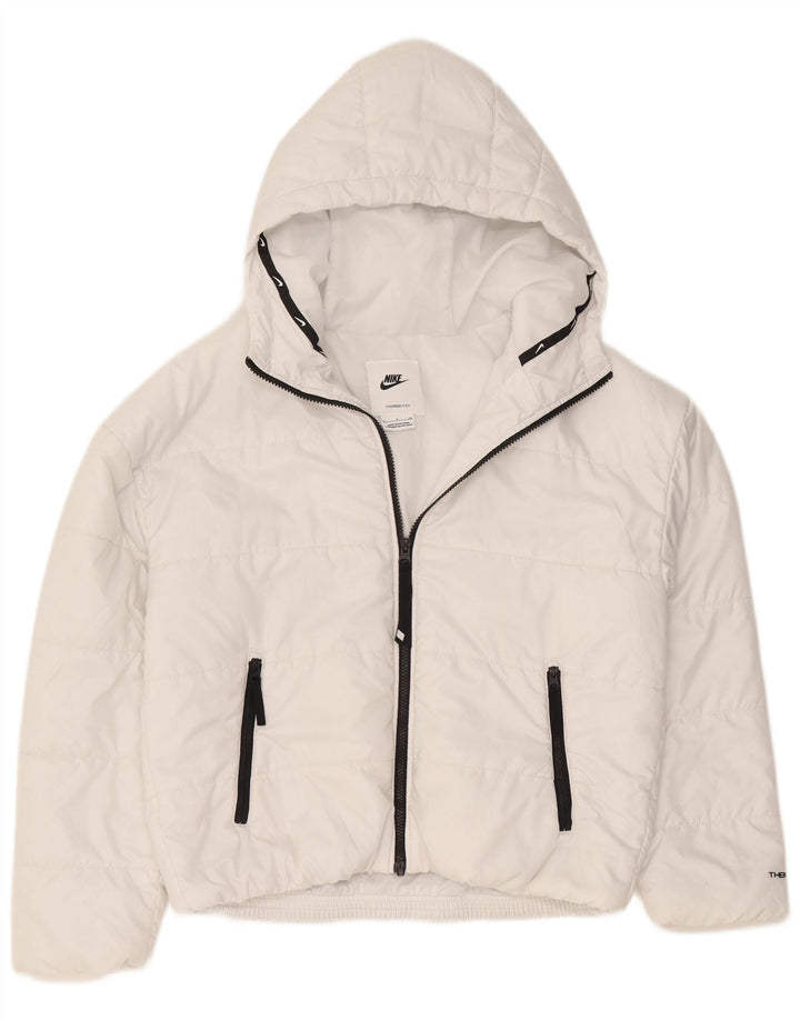 Nike Damen Therma-Fit Hooded Oversized Wattierte Jacke UK 10 Small Weiß