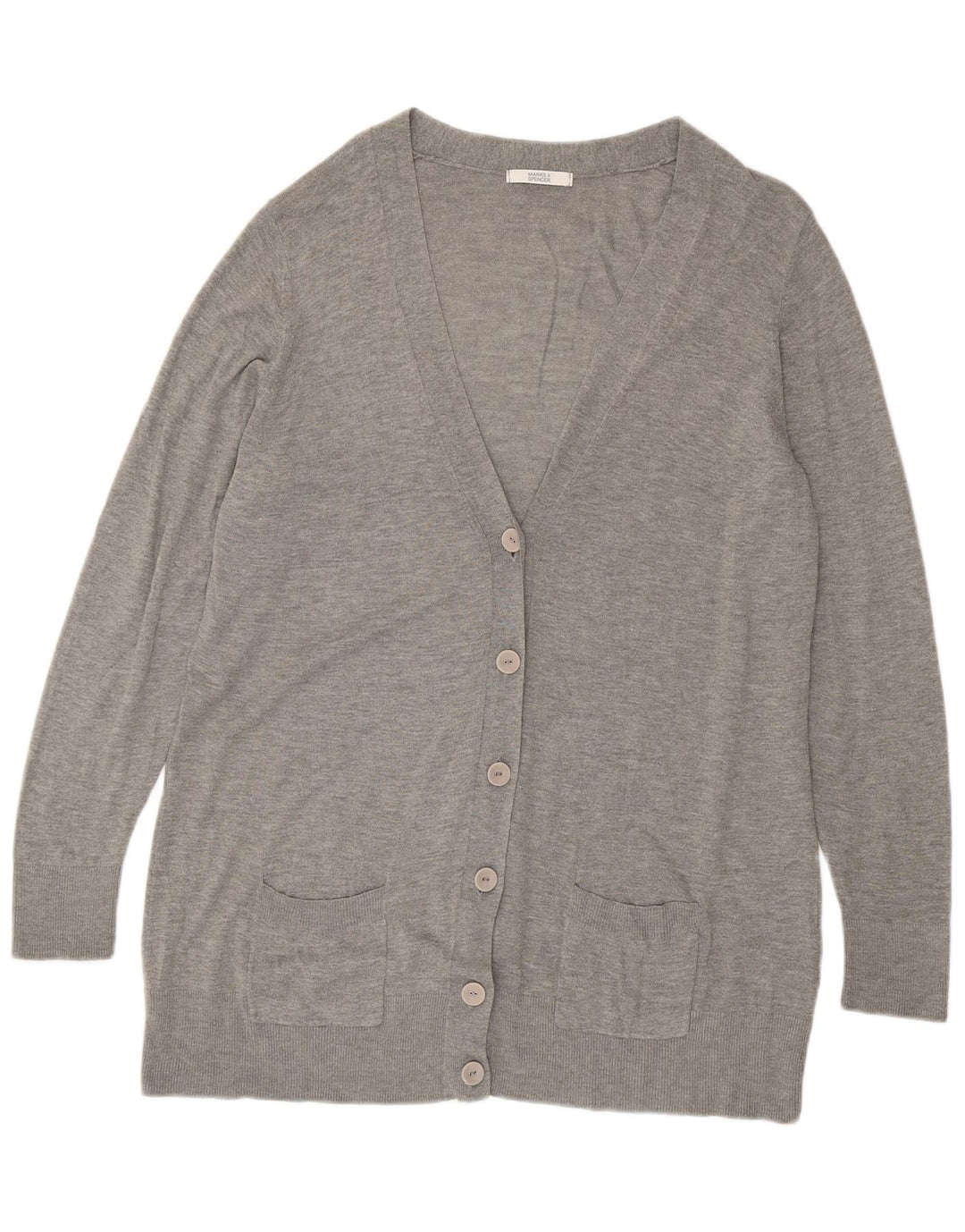 MARKS & SPENCER Damen Strickjacke UK 22 3XL Grau Acryl