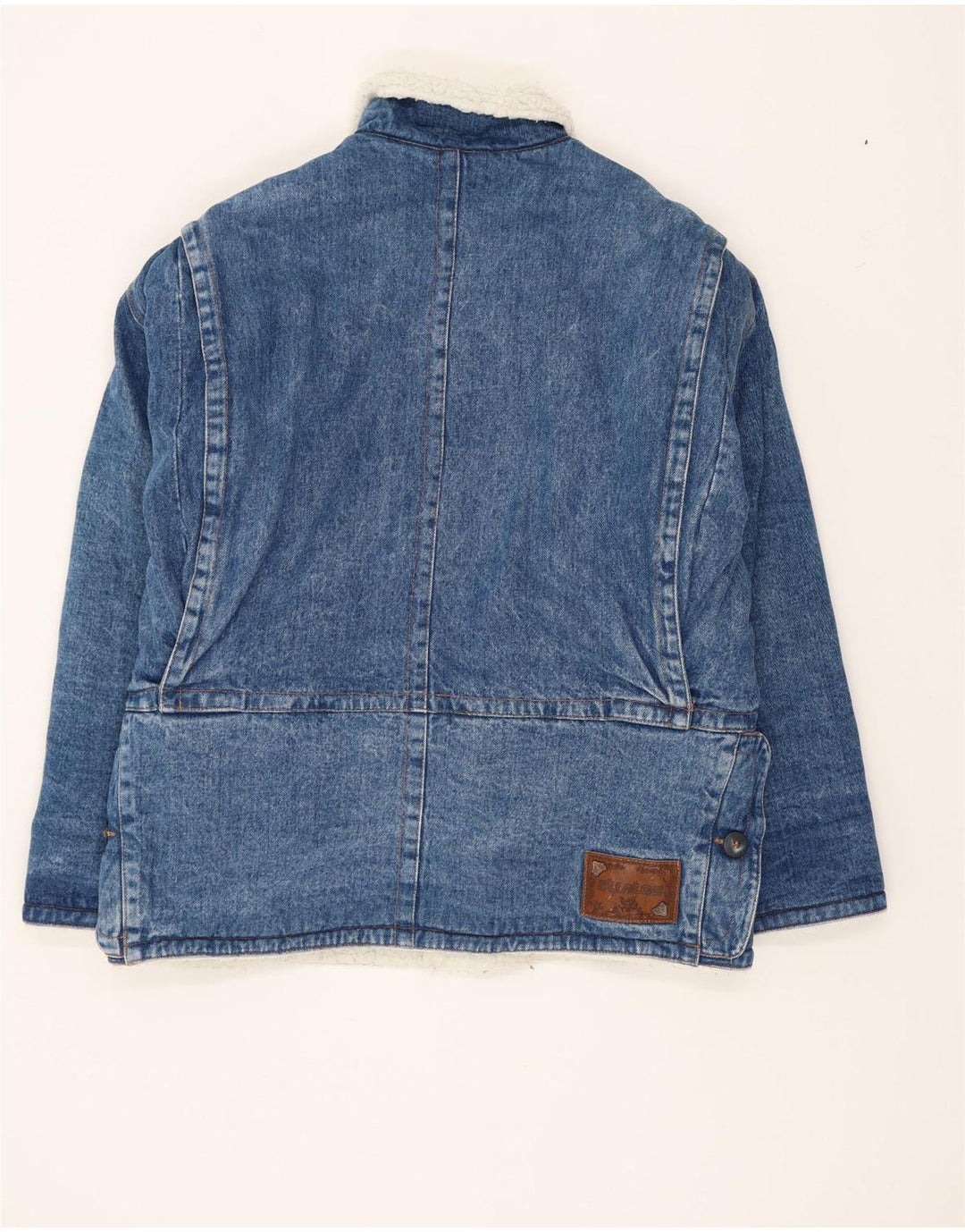 Stratos Herren Sherpa Jeansjacke UK 38 Mittelblaue Baumwolle Retro