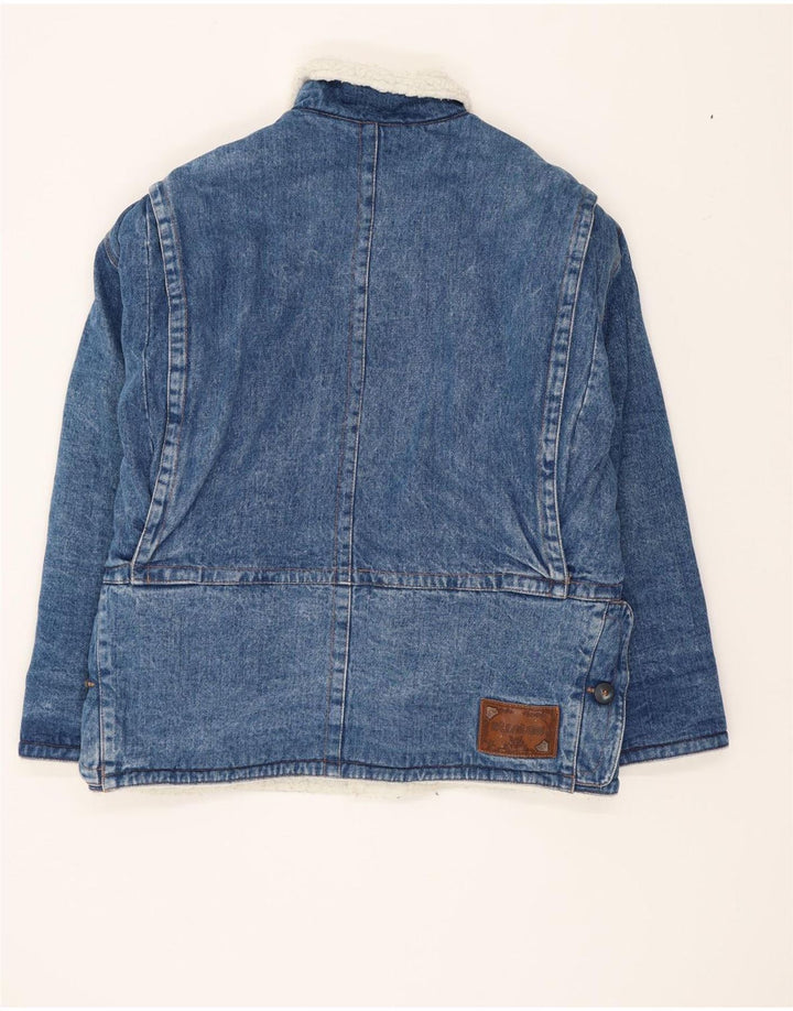 Stratos Herren Sherpa Jeansjacke UK 38 Mittelblaue Baumwolle Retro