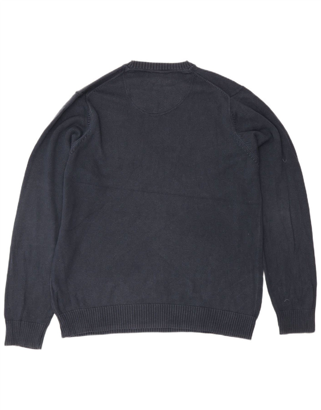 Marks & Spencer Herren-Pullover mit Rundhalsausschnitt, mittelmarineblaue Baumwolle
