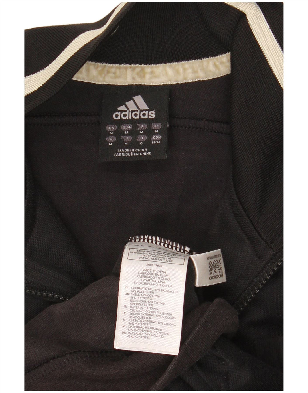 Adidas Herren-Trainingsanzug-Top-Jacke, mittelschwarz, Baumwolle