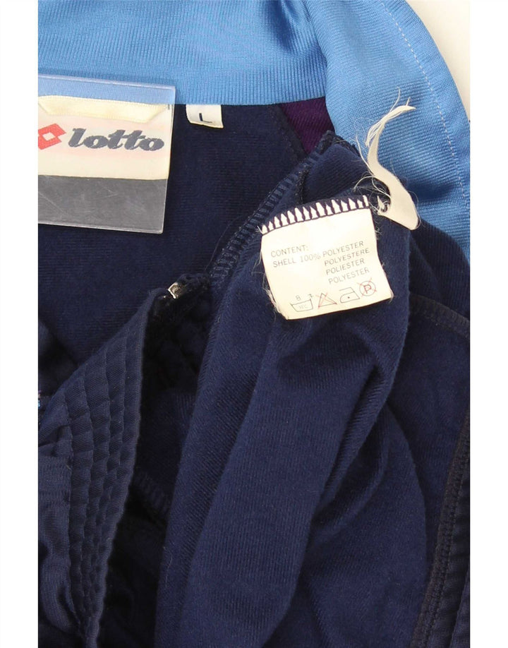 Lotto Herren-Trainingsanzug-Oberteil, Jacke, groß, marineblau, Farbblock-Polyester