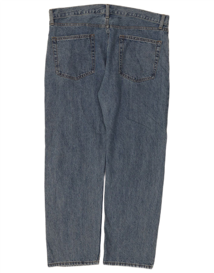 Marks & Spencer Herren Straight Jeans W38 L29 Blaue Baumwolle