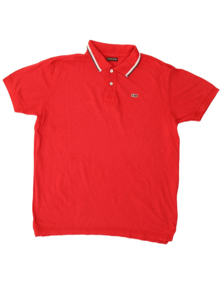 NAPAPIJRI Herren Poloshirt 2XL Rote Baumwolle