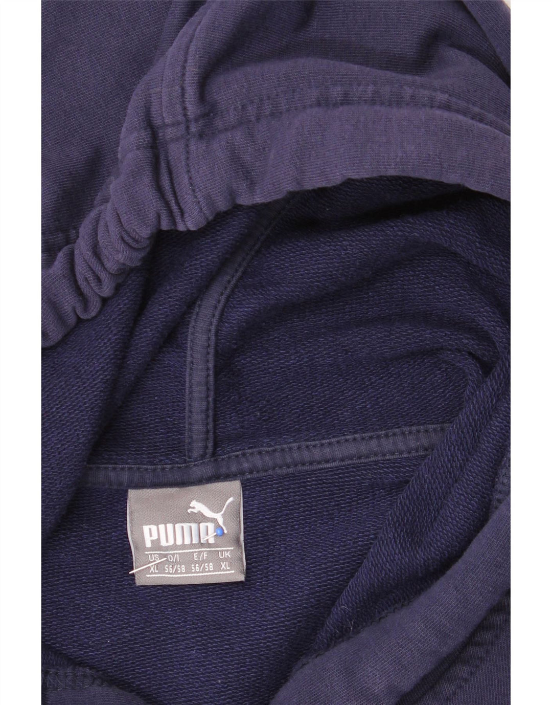 PUMA Mens Graphic Hoodie Jumper XL Navy Blue Vintage Puma and Second-Hand Puma from Messina Hembry 